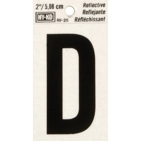 Hy-Ko Vinyl 2 In. Reflective Adhesive Letter, D RV-25/D